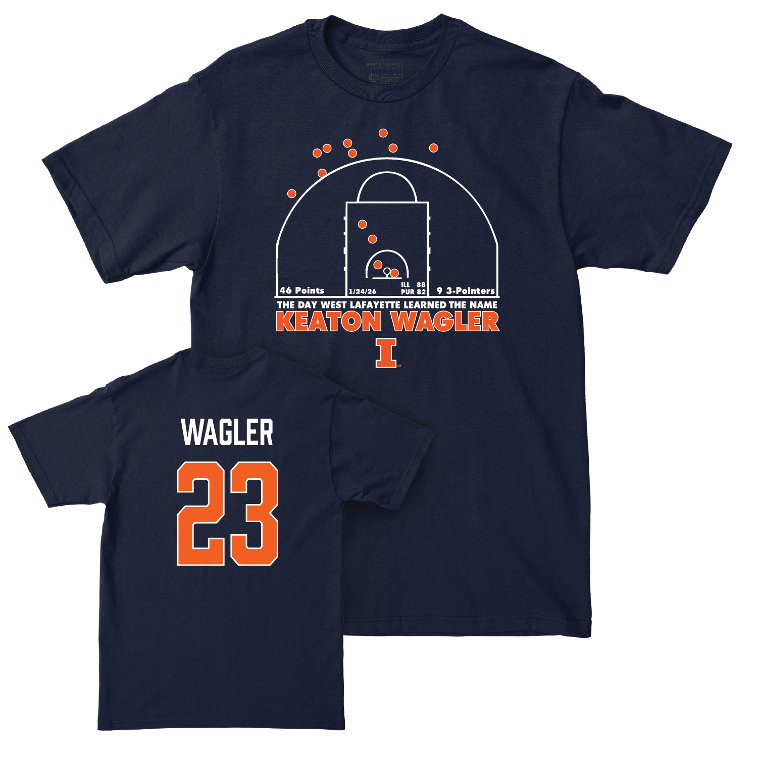 EXCLUSIVE RELEASE: Keaton Wagler Scoring Record Navy Tee