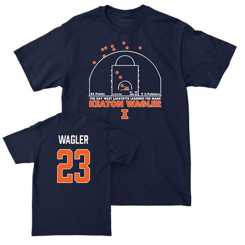 EXCLUSIVE RELEASE: Keaton Wagler Scoring Record Navy Tee
