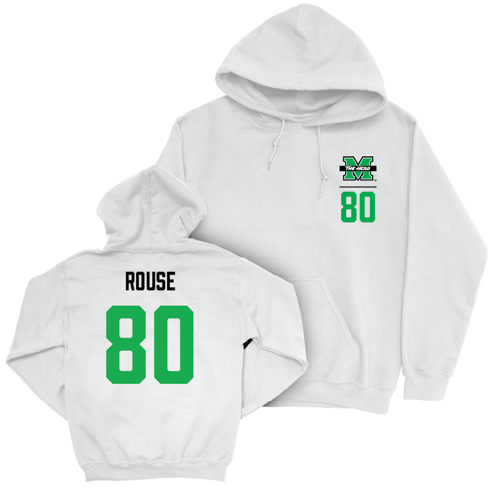 Marshall Football White Logo Hoodie - Shawn Rouse – NIL Store